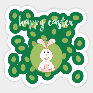 Happy Easter With Bunny Sticker